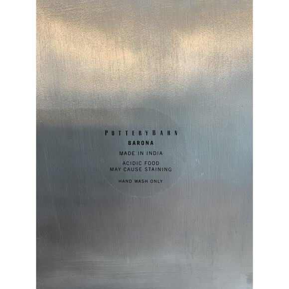 POTTERY BARN BARONA Polished Aluminum Cheese Cracker Square Silver TRAY PLATTER - Picture 6 of 10